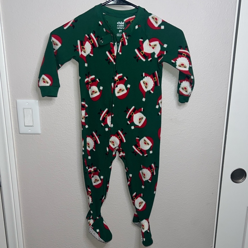 Carter's Festive Green Santa Footie